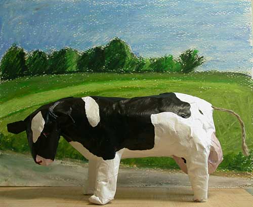 Papier-mach� cow