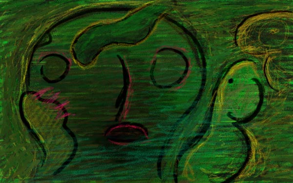 Visage vert